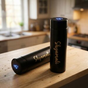 Personalised Smart Temperature Water Bottle with Name – 500ml LED Lid