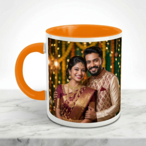 Personalised Two-Tone Colour Photo Mug with Name & Message