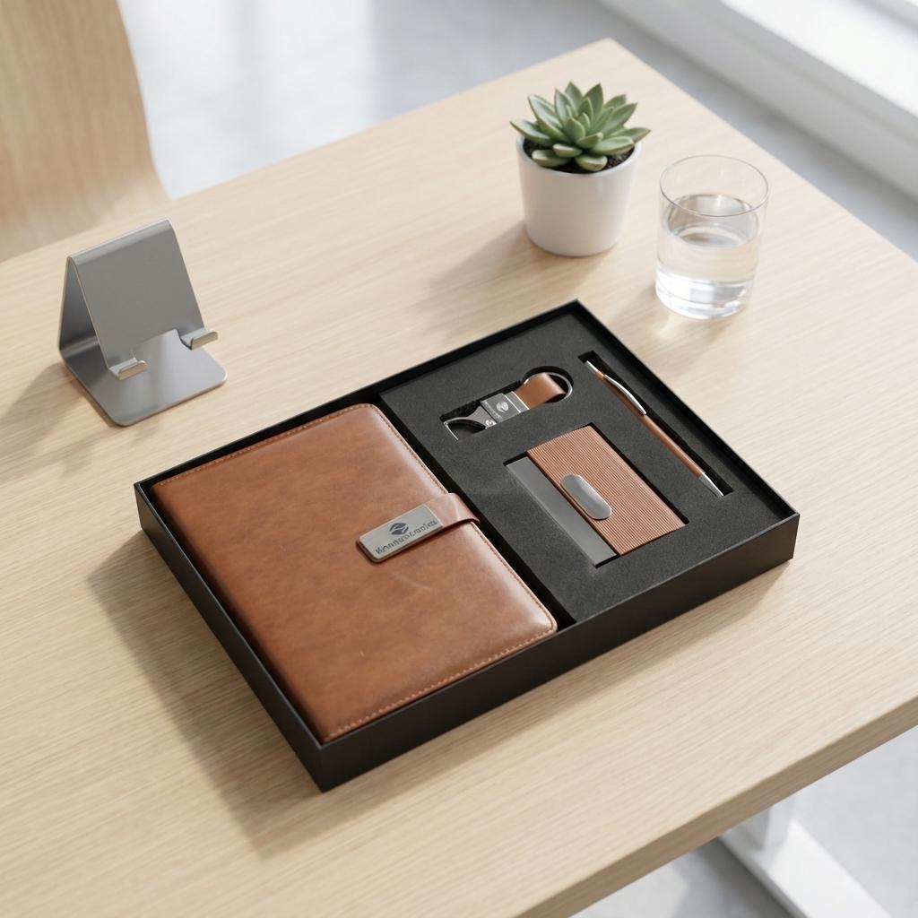 Personalised 4-in-1 Gift Set – Diary, Card Holder, Keychain & Pen – image 2